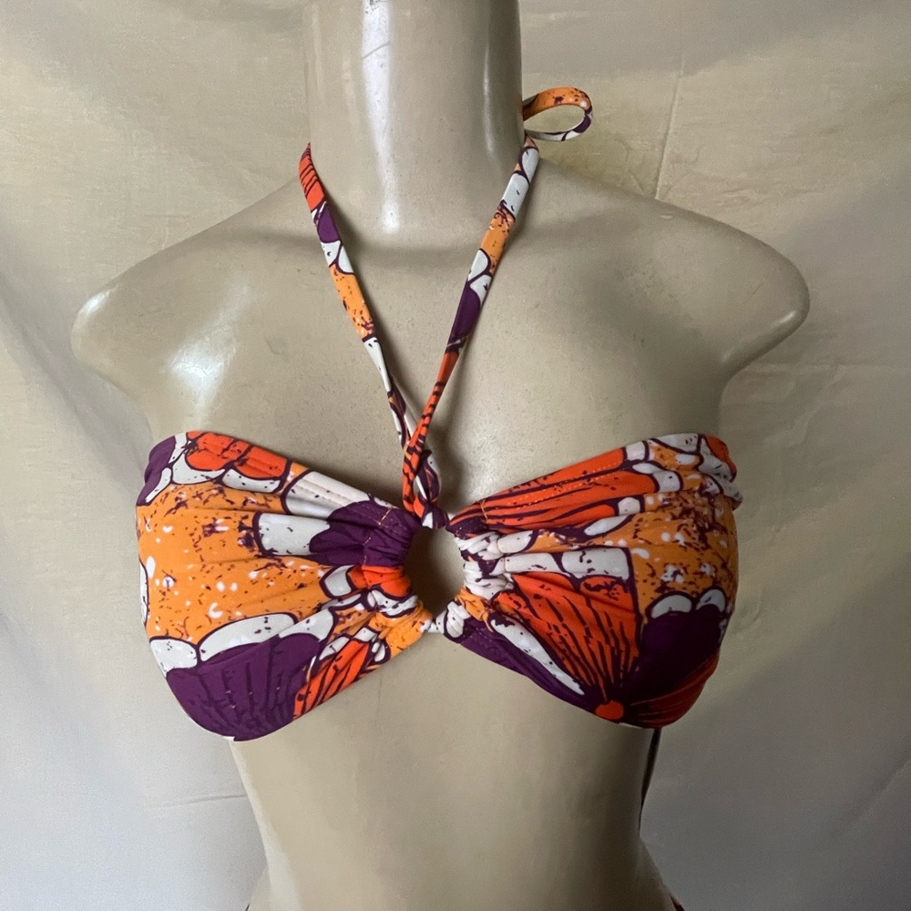 Floral Orange and Purple Bikini